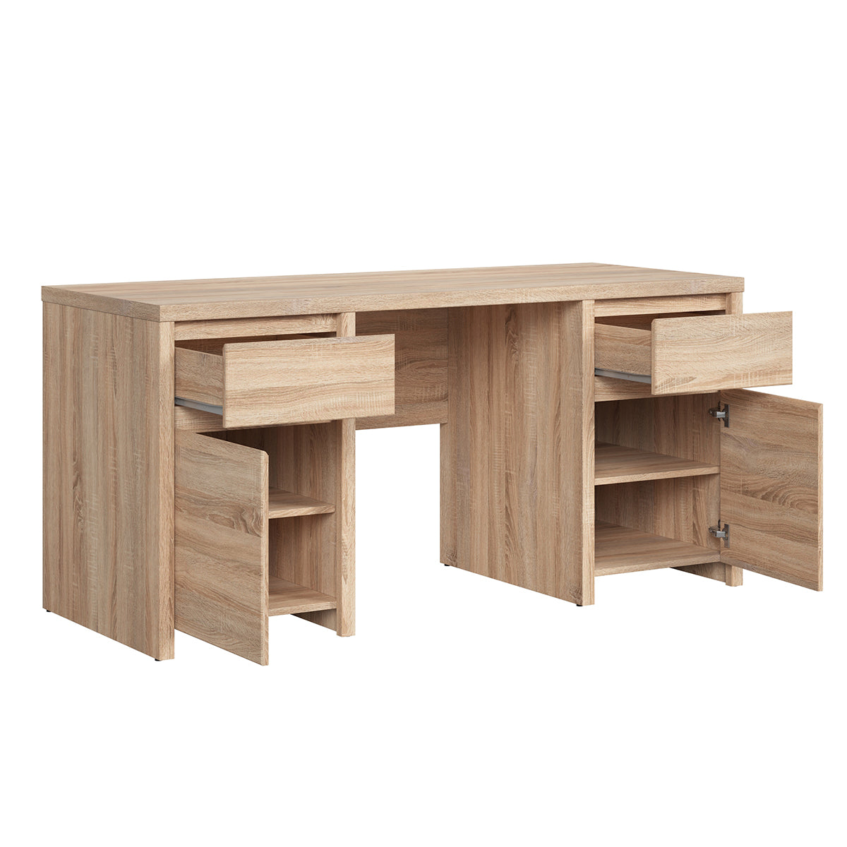 Bureau 2 portes 2 tiroirs Soren Bois - vue 3