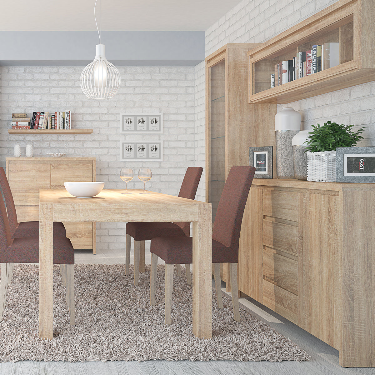 Buffet 2 portes 4 tiroirs Soren Bois - vue 6