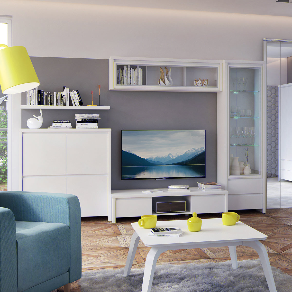 Buffet 4 portes Soren Blanc - vue 4