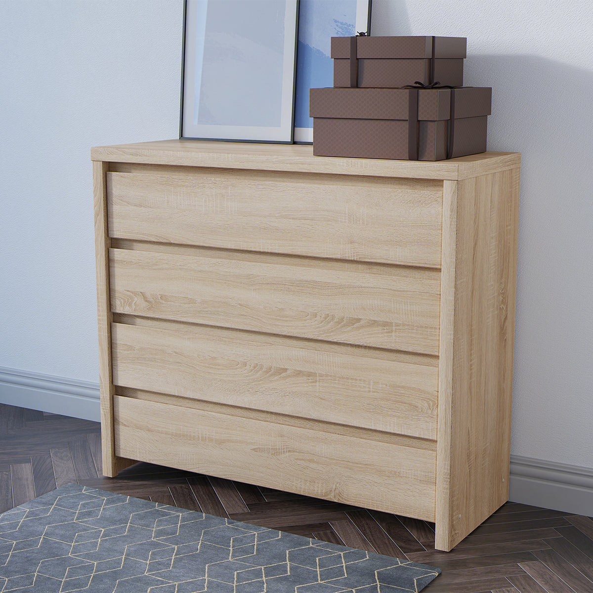 Commode 4 tiroirs Soren Bois - vue 5