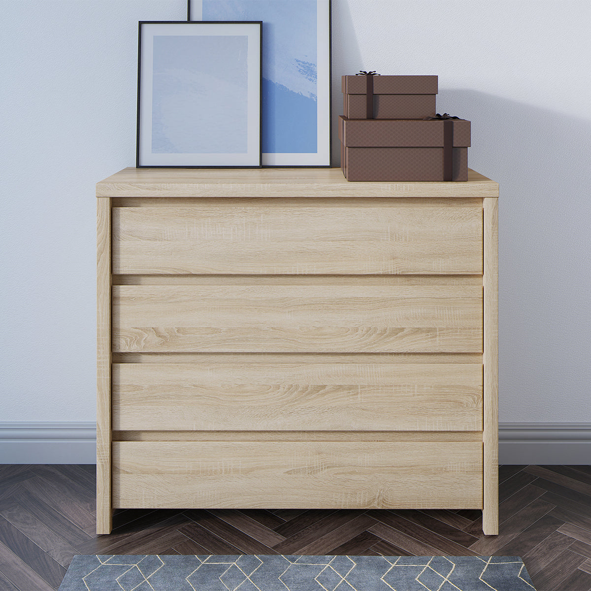Commode 4 tiroirs Soren Bois - vue 6