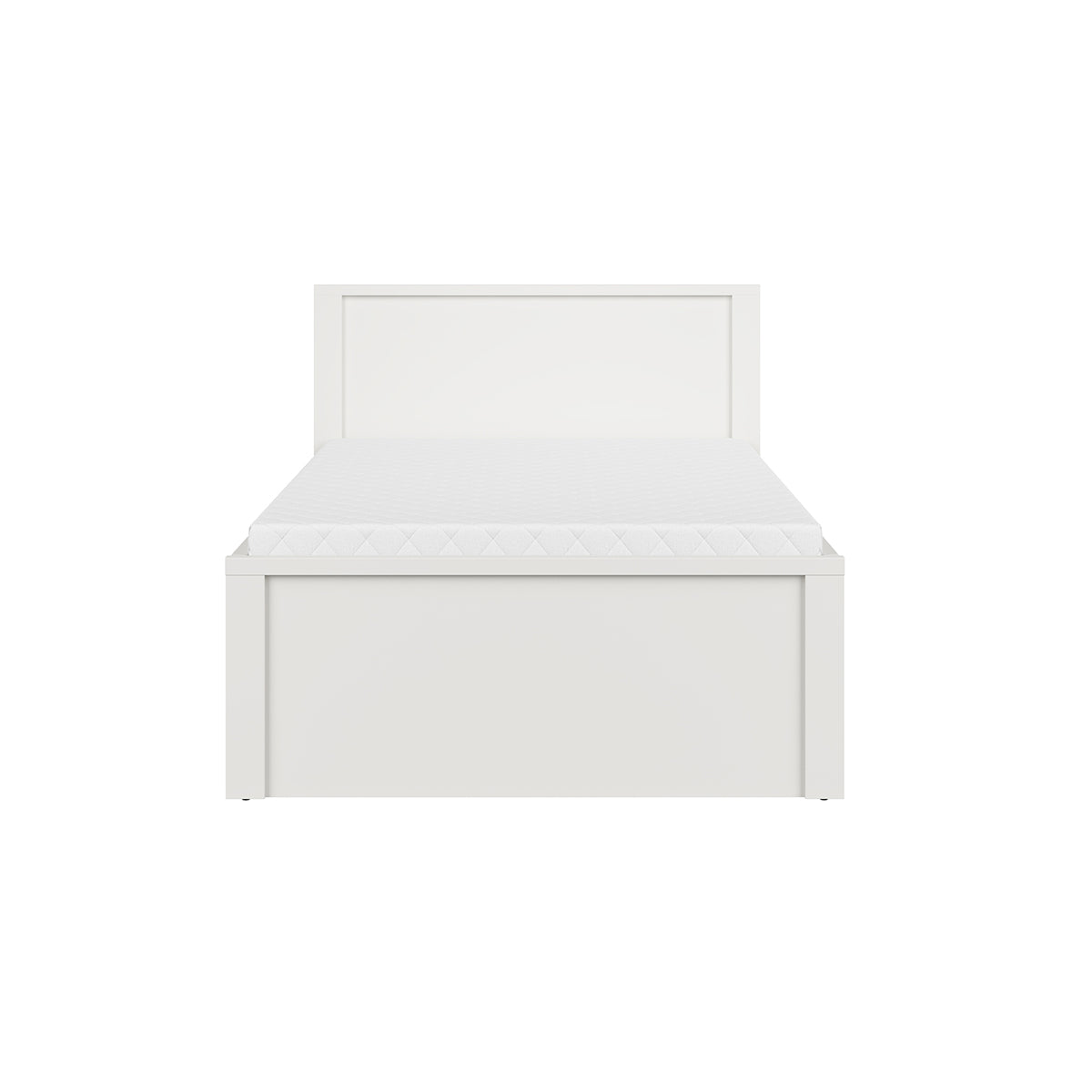 Lit 120x200 tête de lit haut Soren Blanc - vue 2