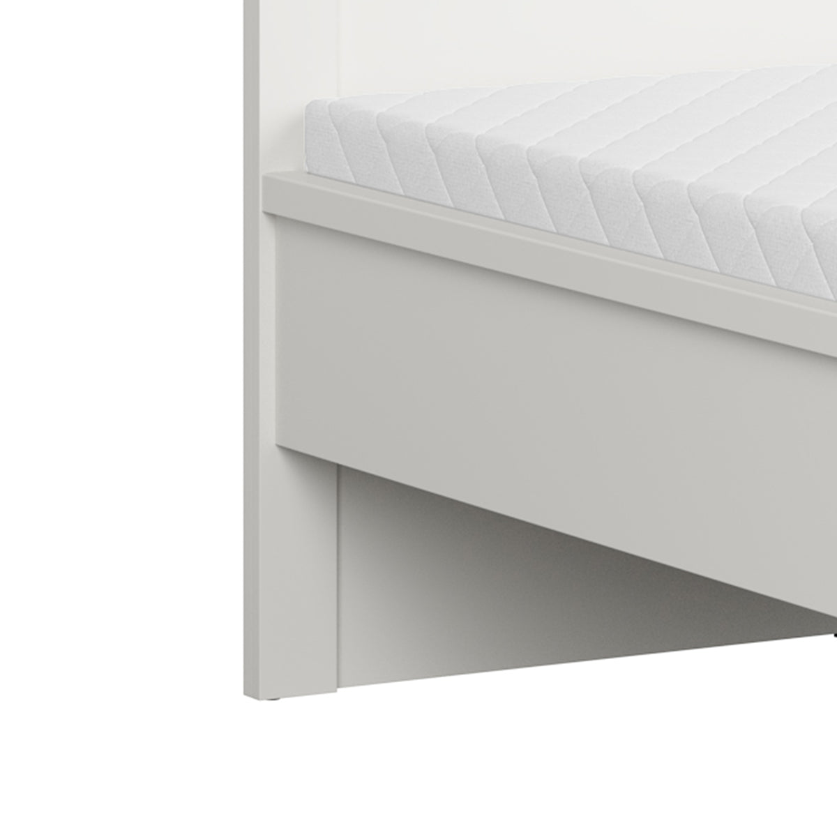 Lit 120x200 tête de lit haut Soren Blanc - vue 3
