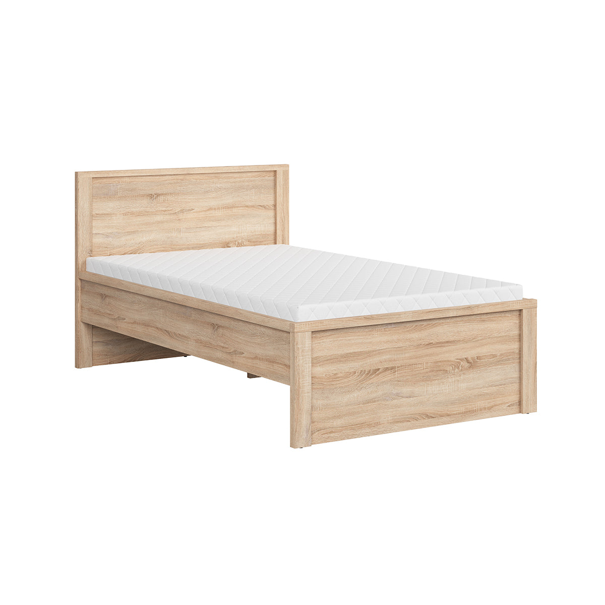 Lit 120x200 tête de lit haut Soren Bois