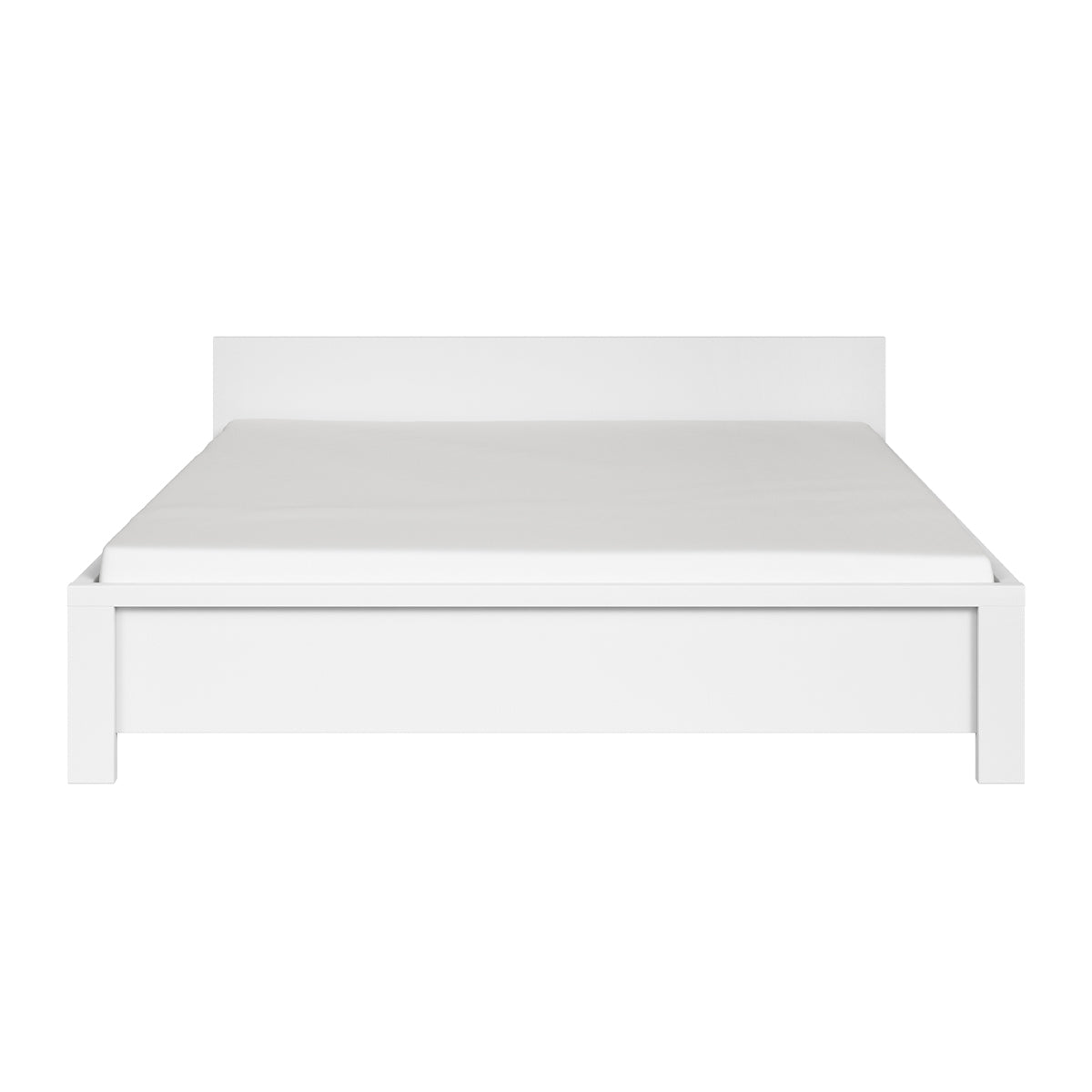 Lit 160x200 tête de lit bas Soren Blanc - vue 2