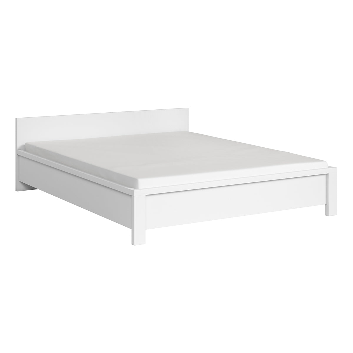 Lit 160x200 tête de lit bas Soren Blanc