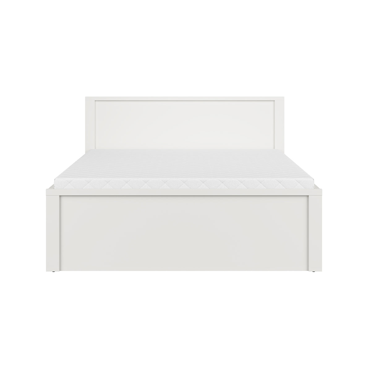 Lit 160x200 tête de lit haut Soren Blanc - vue 2