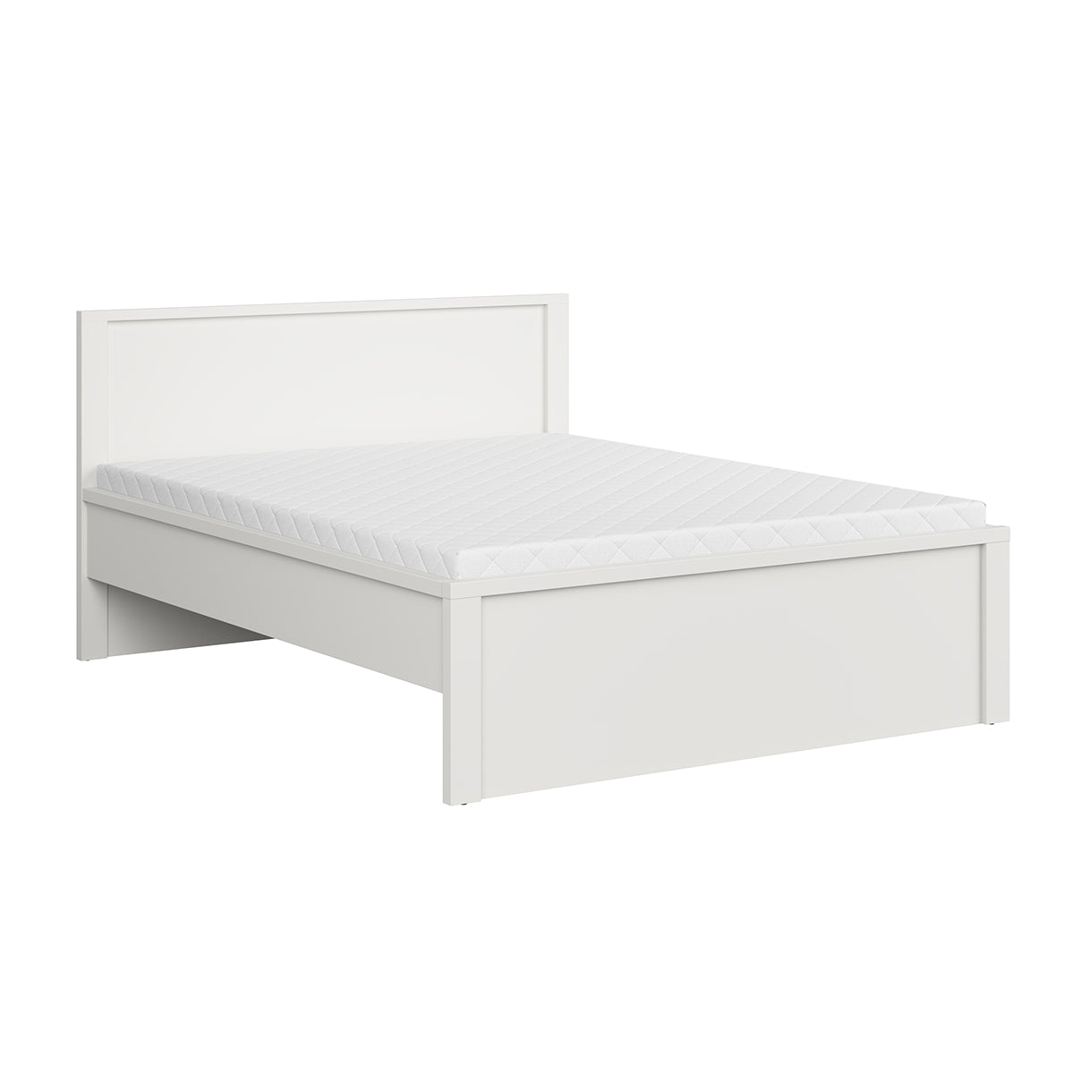 Lit 160x200 tête de lit haut Soren Blanc