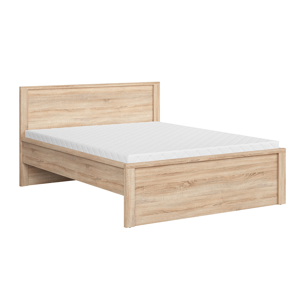 Lit 160x200 tête de lit haut Soren Bois