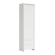 Armoire colonne 1 porte 2 tiroirs Soren Blanc