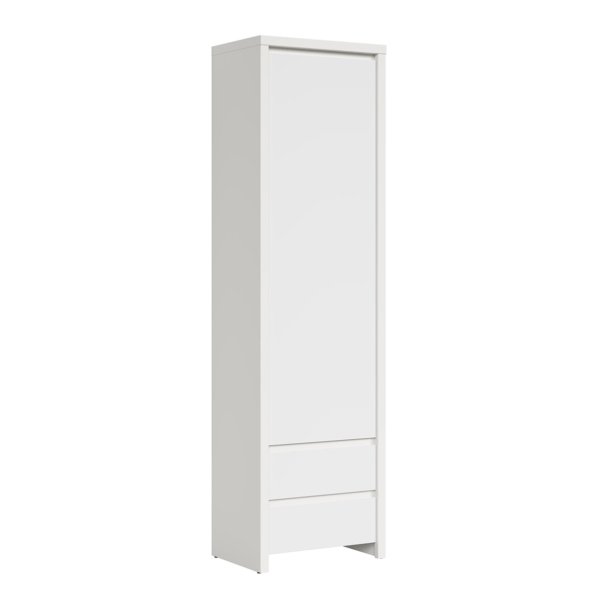 Armoire colonne 1 porte 2 tiroirs Soren Blanc