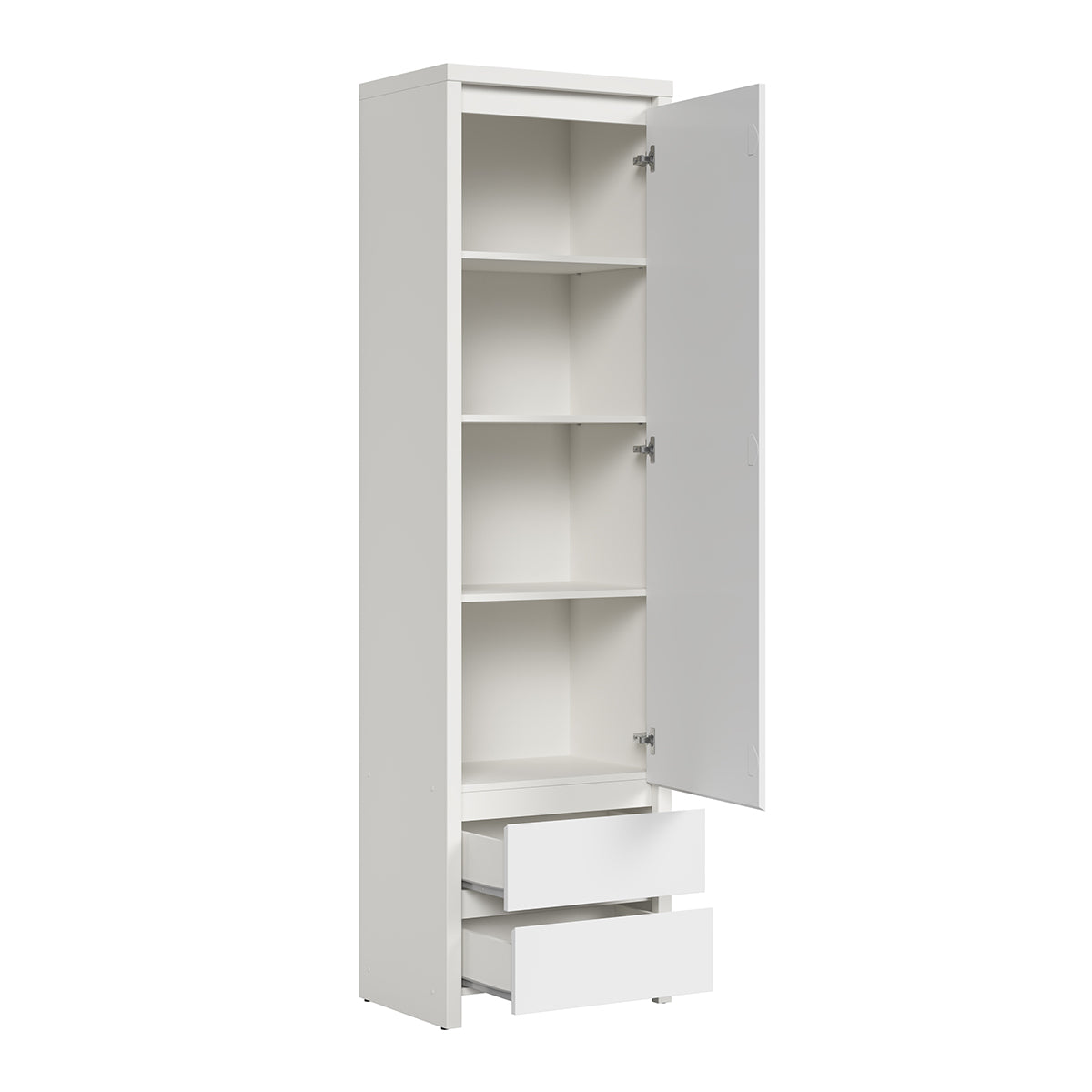 Armoire colonne 1 porte 2 tiroirs Soren Blanc - vue 4