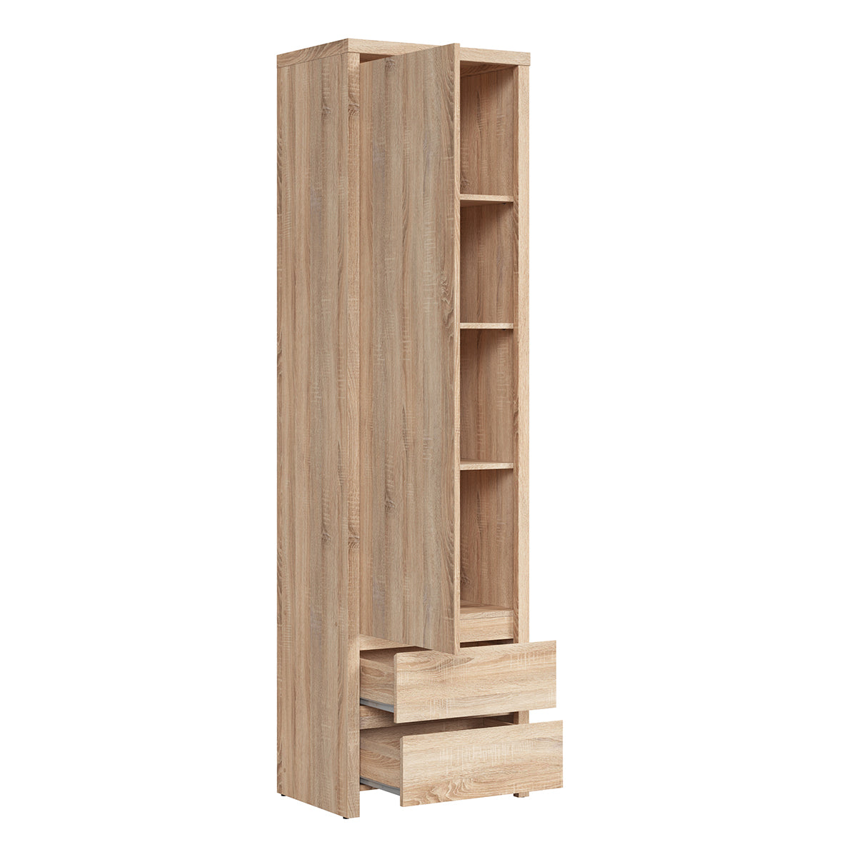 Armoire colonne 1 porte 2 tiroirs Soren Bois - vue 3