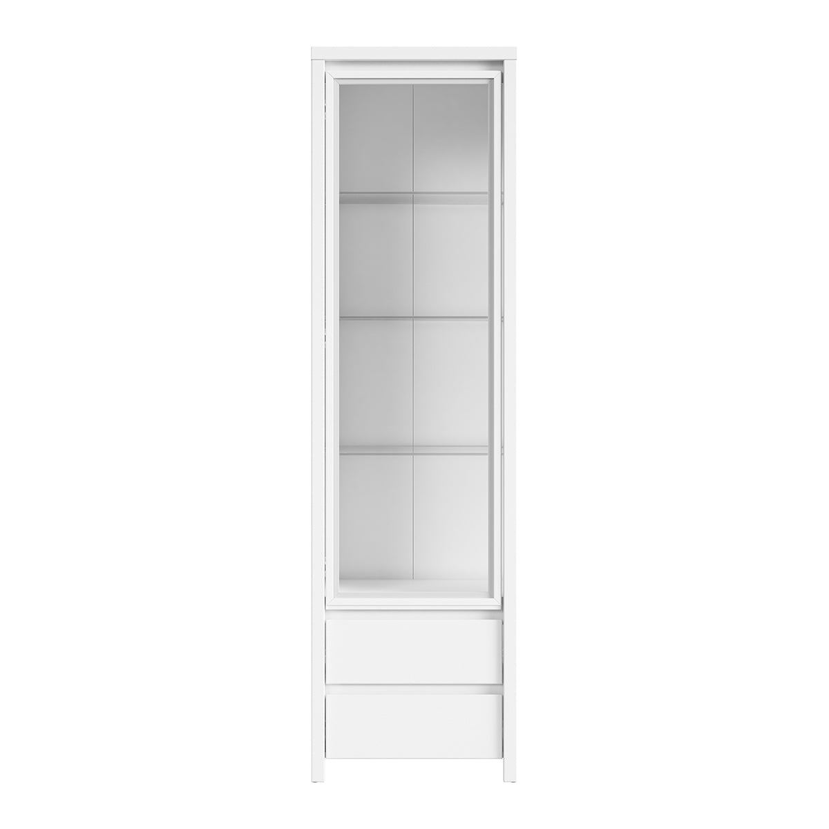 Vitrine 1 porte 2 tiroirs Soren Blanc - vue 2