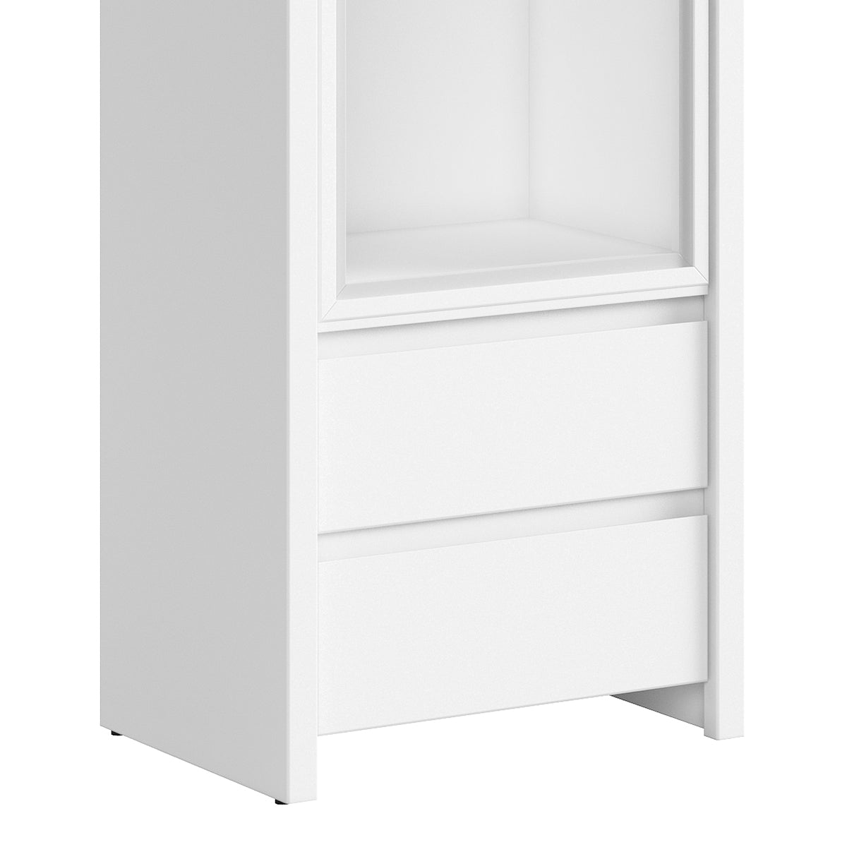 Vitrine 1 porte 2 tiroirs Soren Blanc - vue 3