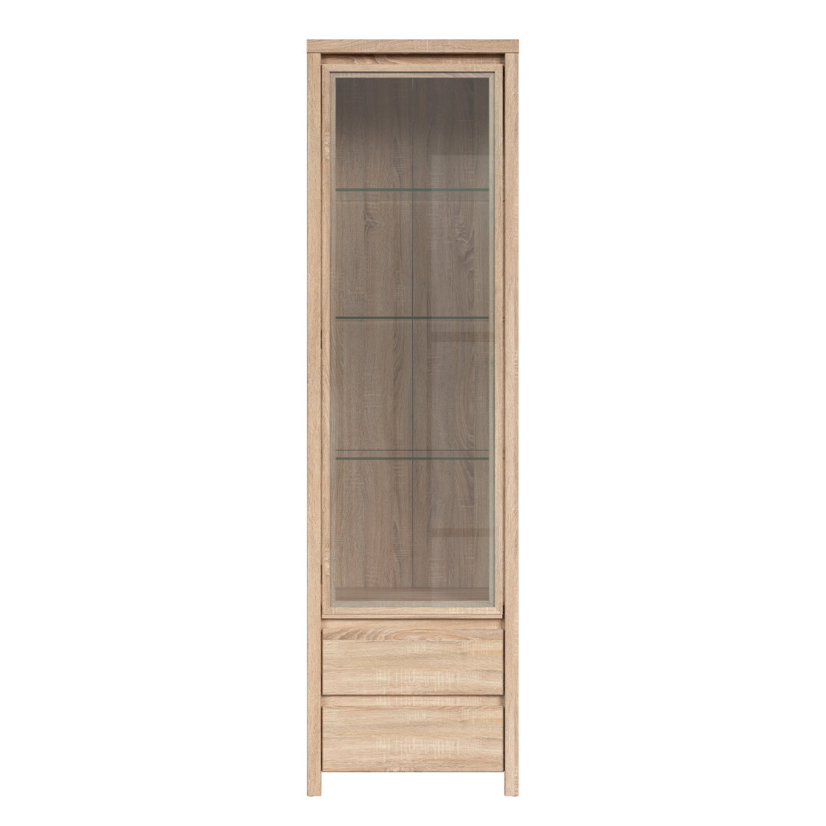 Vitrine 1 porte 2 tiroirs Soren Bois - vue 2