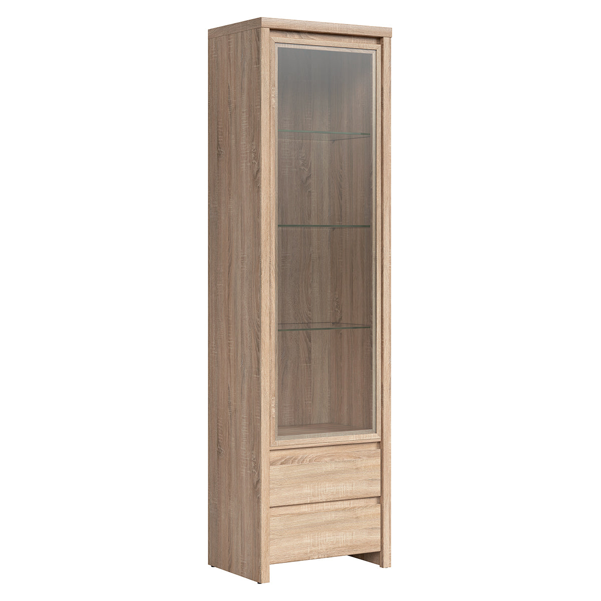 Vitrine 1 porte 2 tiroirs Soren Bois
