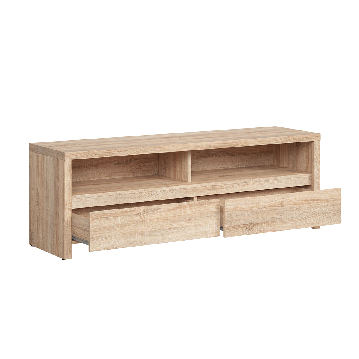 Meuble TV 2 tiroirs 2 niches 143 cm Soren Bois - vue 3