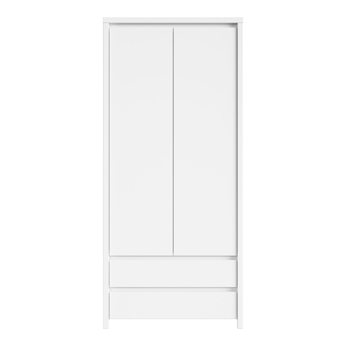 Armoire 2 portes 2 tiroirs Soren Blanc - vue 2