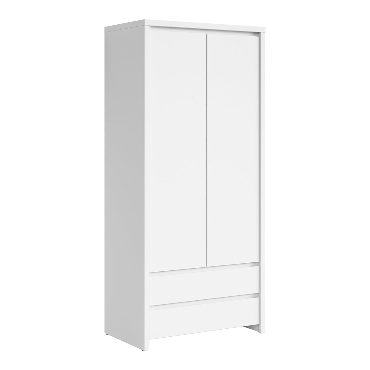 Armoire 2 portes 2 tiroirs Soren Blanc