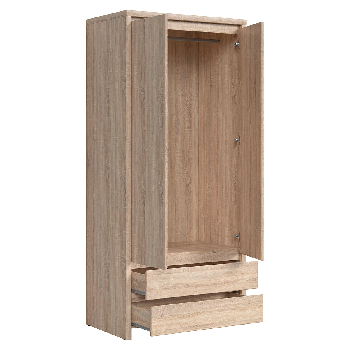 Armoire 2 portes 2 tiroirs Soren Bois - vue 3