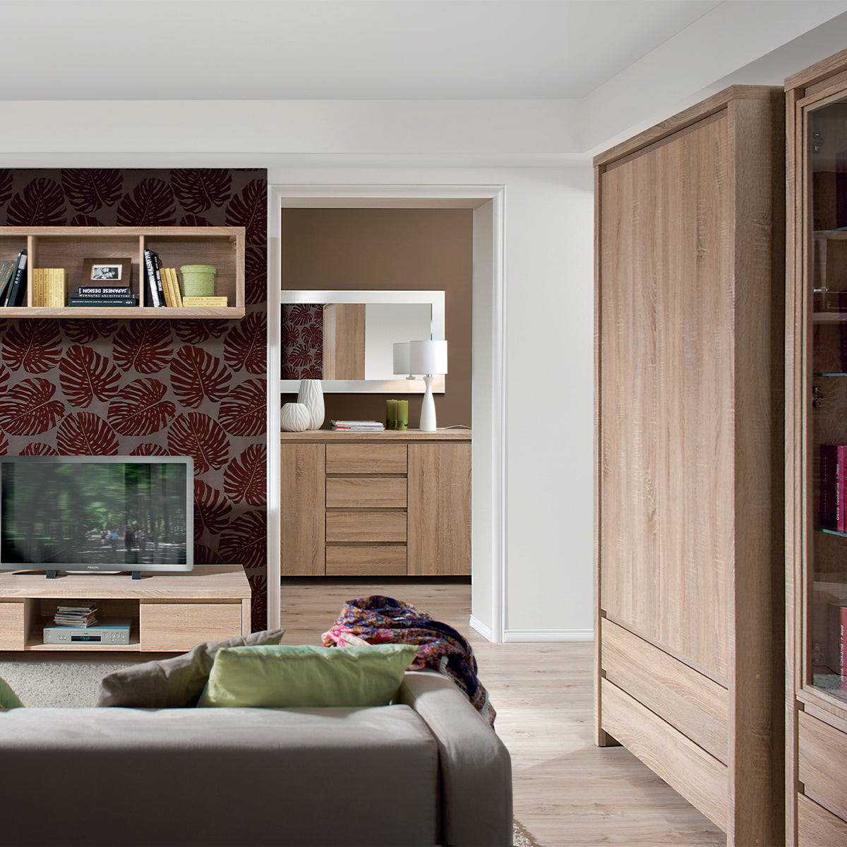 Armoire 2 portes 2 tiroirs Soren Bois - vue 5