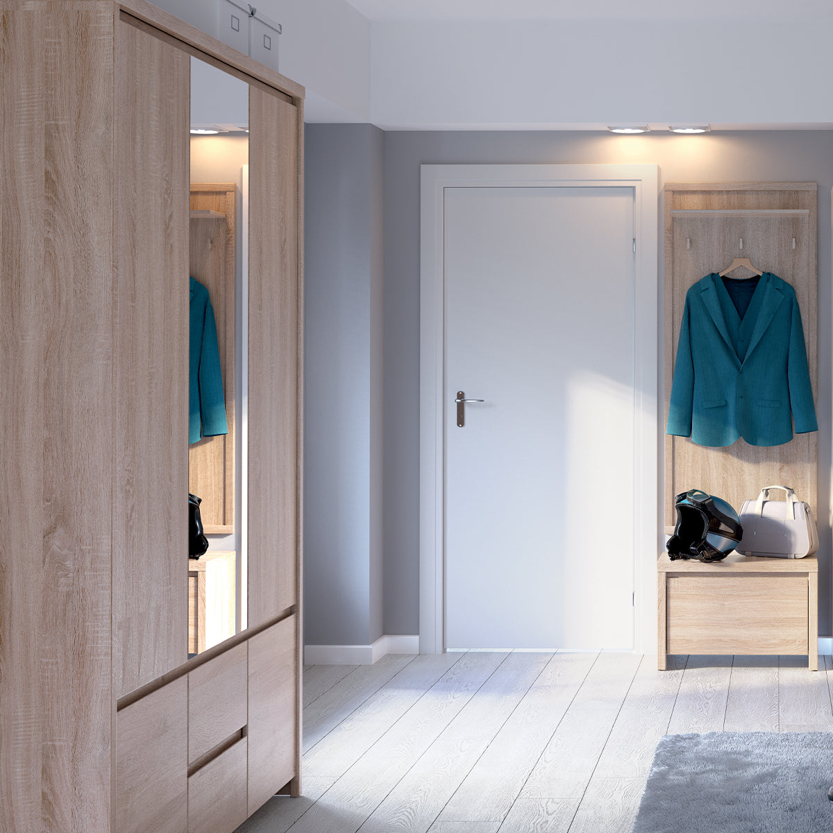 Armoire 3 portes Soren Bois - vue 7