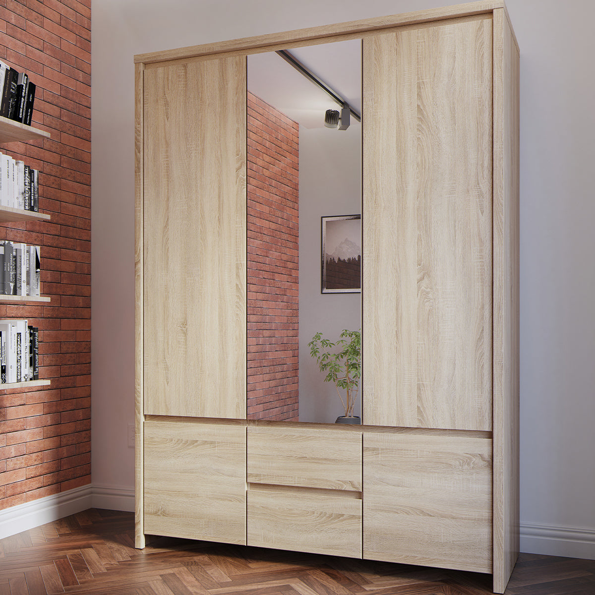 Armoire 3 portes Soren Bois - vue 5