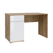 Bureau 1 porte 1 tiroir Selma Blanc et Bois - vue 3