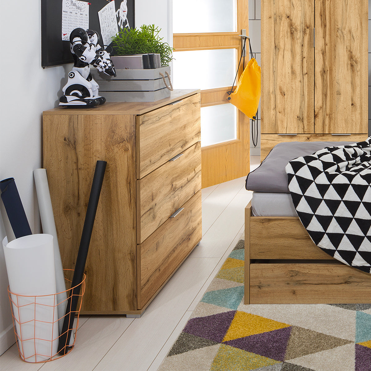 Commode 3 tiroirs Selma Blanc - vue 4