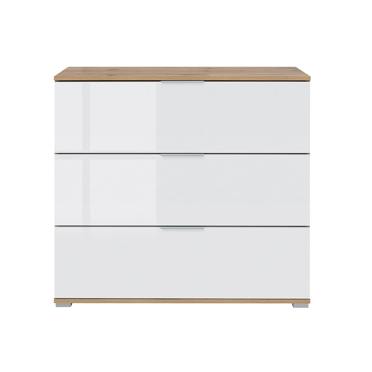 Commode 3 tiroirs Selma Blanc et Blanc - vue 2