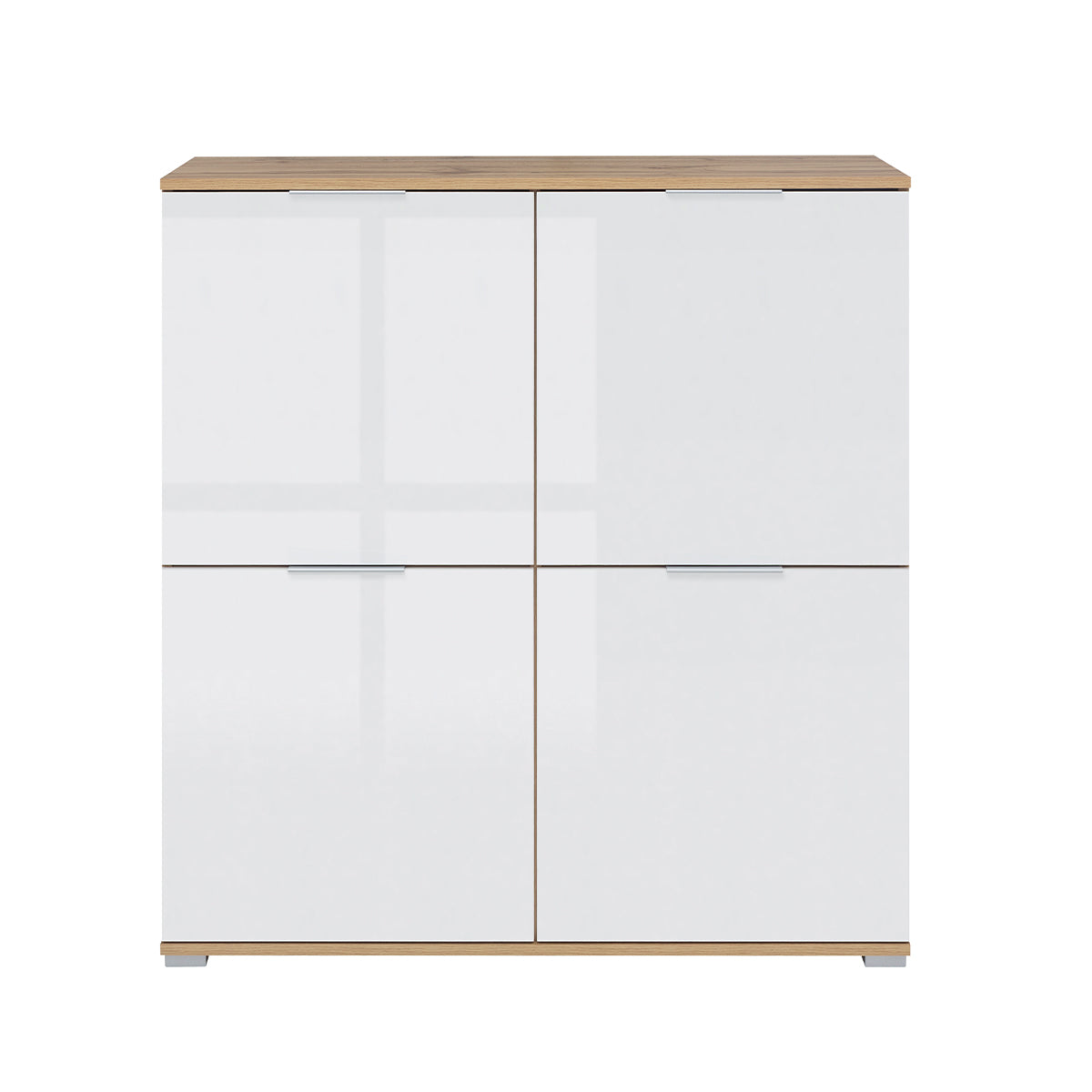Buffet 4 portes Selma Blanc et Bois - vue 2