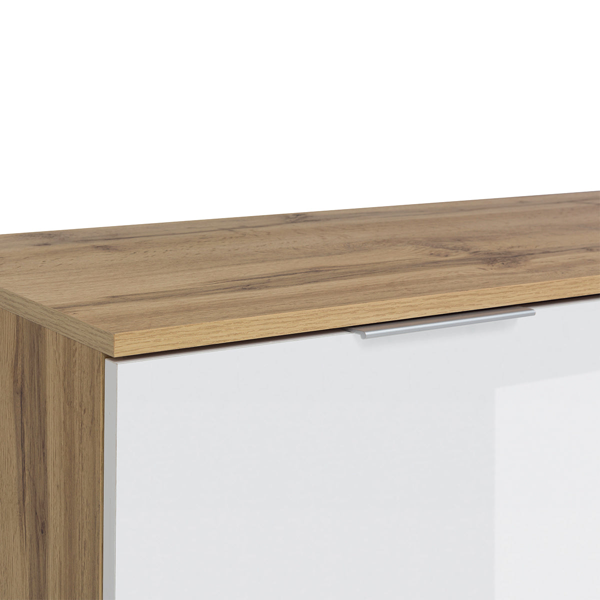 Buffet 4 portes Selma Blanc et Bois - vue 4
