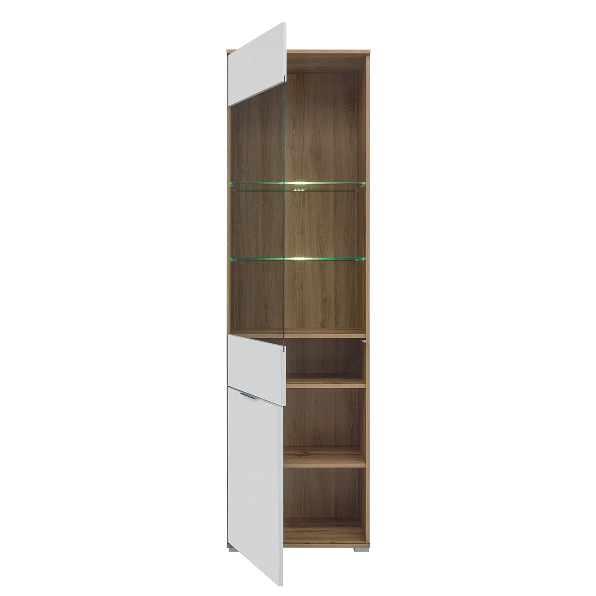 Vitrine 2 portes Selma Blanc et Bois - vue 3