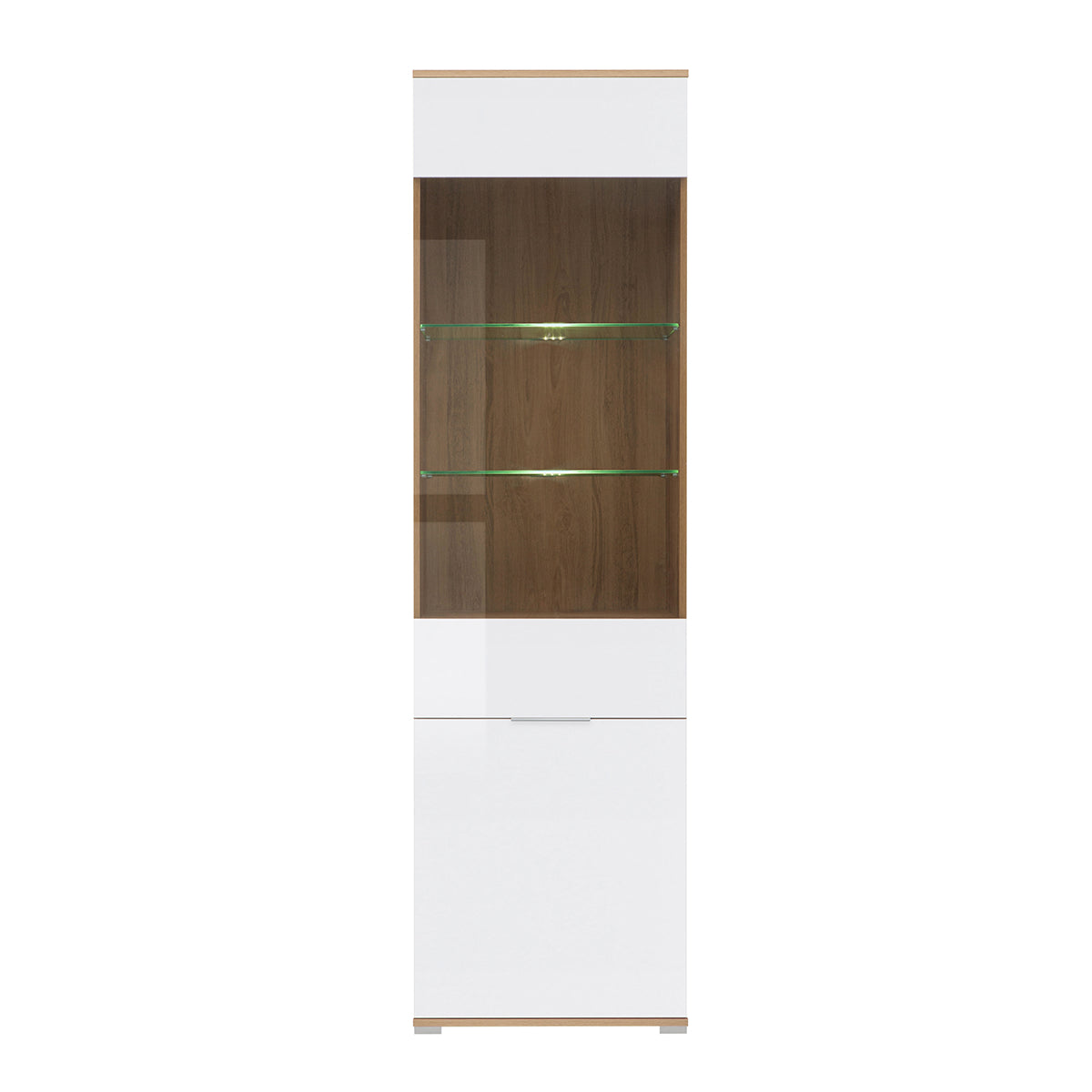 Vitrine 2 portes Selma Blanc et Bois - vue 2