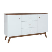 Buffet 2 portes 3 tiroirs Ivan Blanc et Bois