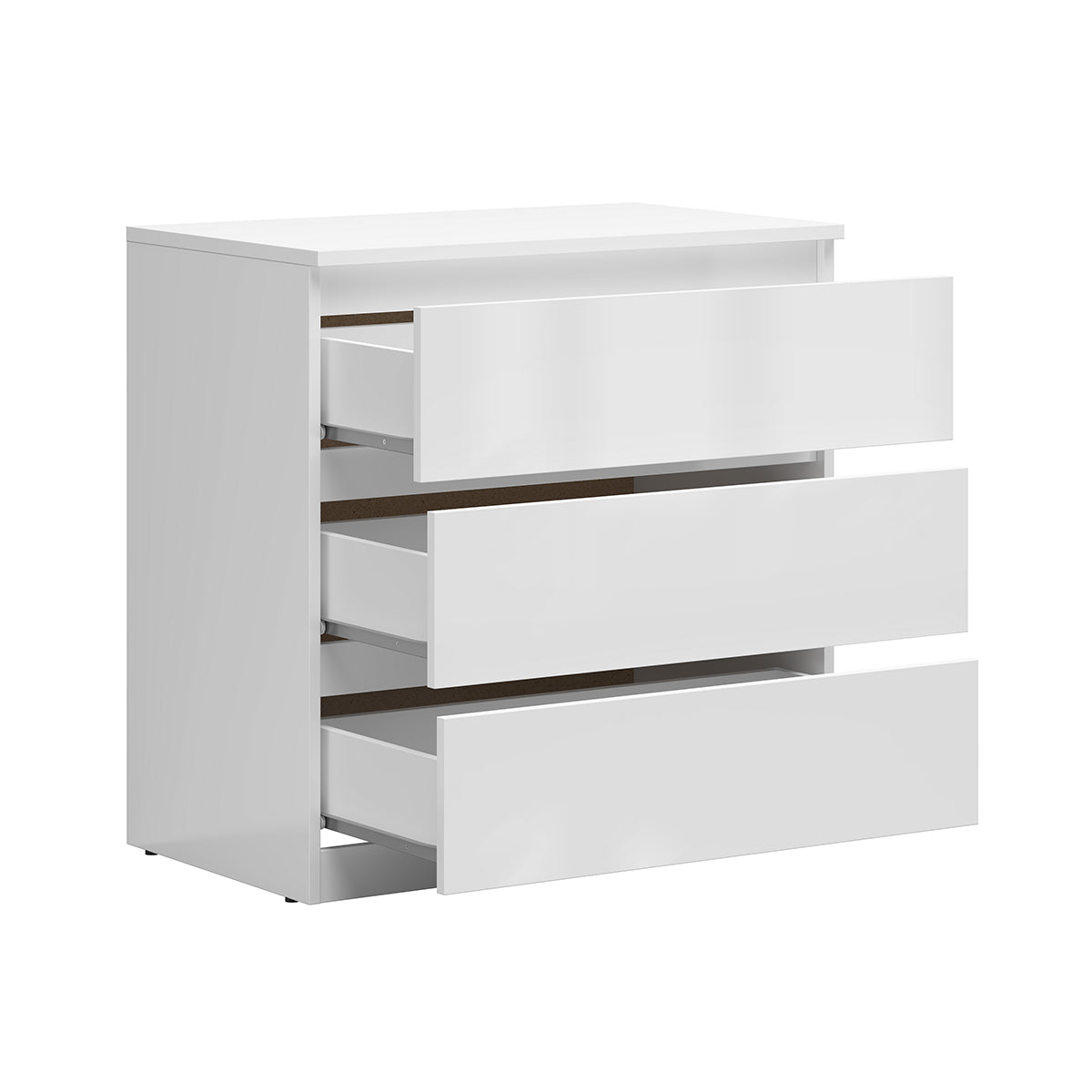 Commode 3 tiroirs Edwin Blanc - vue 2