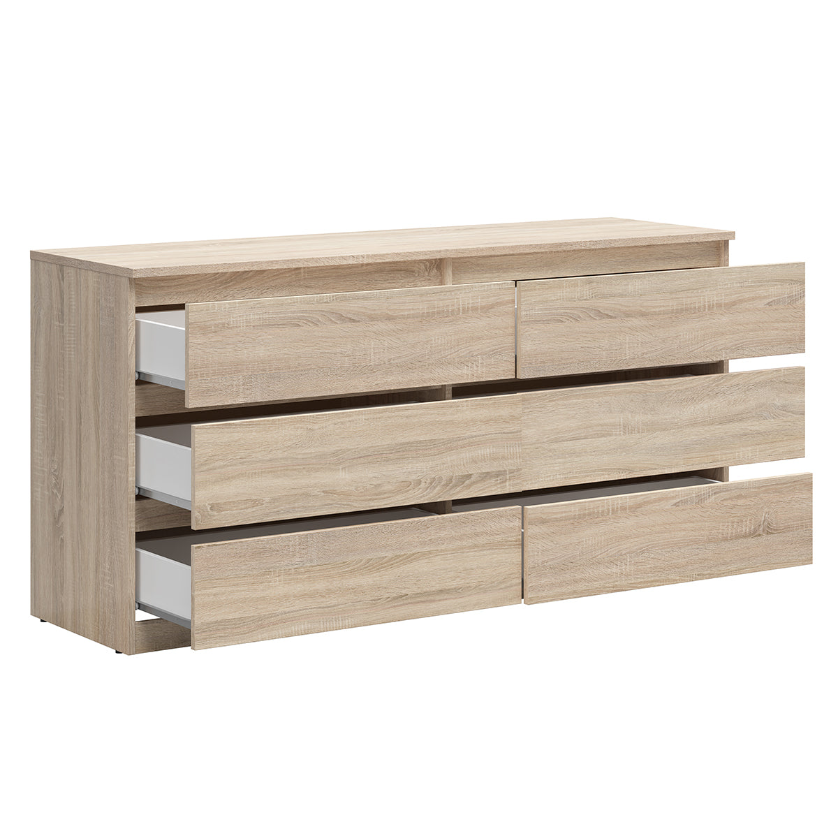Commode 6 tiroirs Edwin Bois clair - vue 2