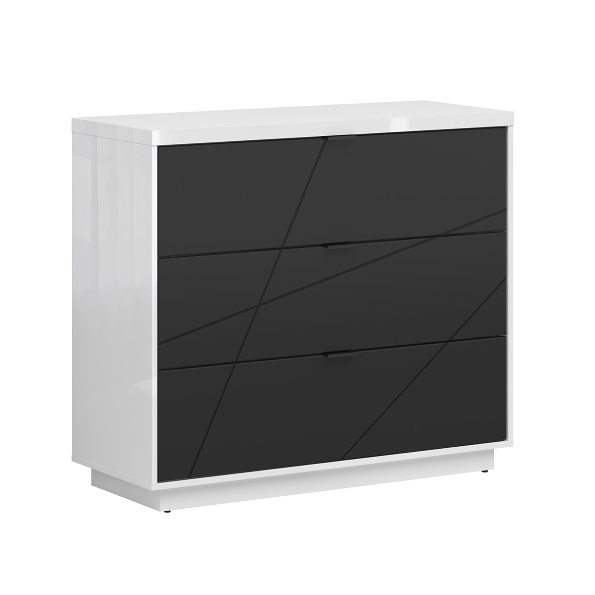 Commode 3 tiroirs Sven Noir et Blanc