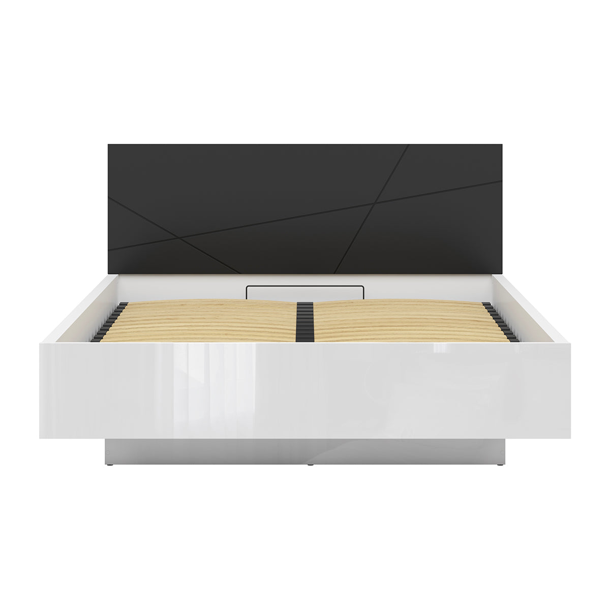 Lit coffre 160x200 sommier inclus Sven Noir et Blanc - vue 4