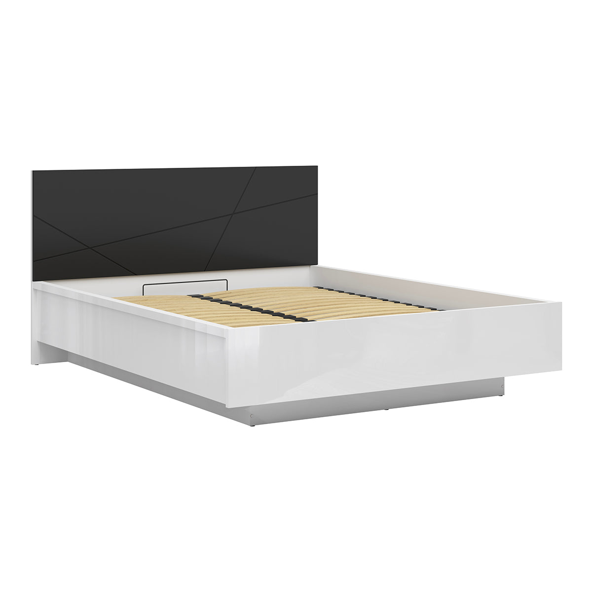 Lit coffre 160x200 sommier inclus Sven Noir et Blanc - vue 2