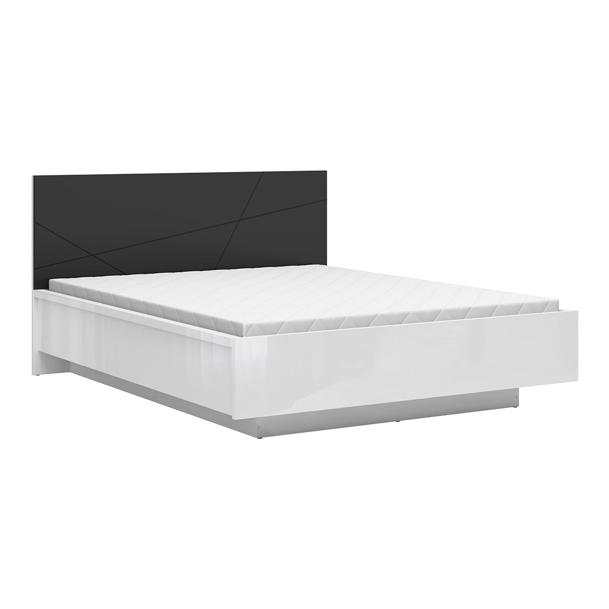 Lit coffre 160x200 sommier inclus Sven Noir et Blanc - vue 5