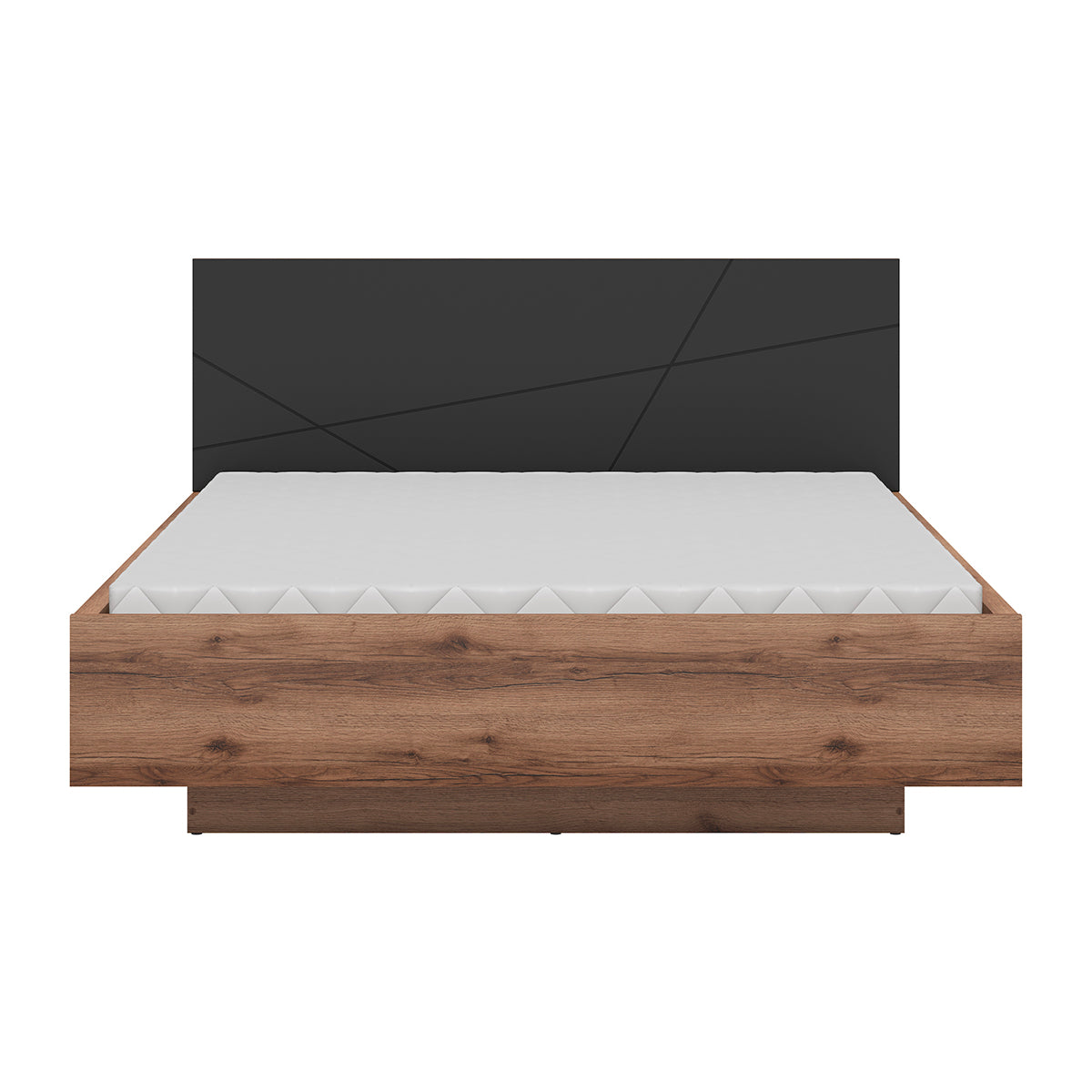Lit coffre 160x200 sommier inclus Sven Noir et Bois - vue 6