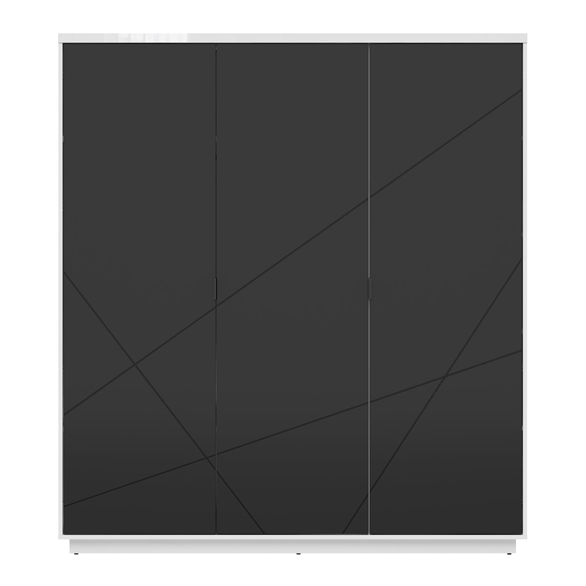 Armoire 3 portes Sven Noir et Blanc - vue 3