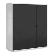 Armoire 3 portes Sven Noir et Blanc