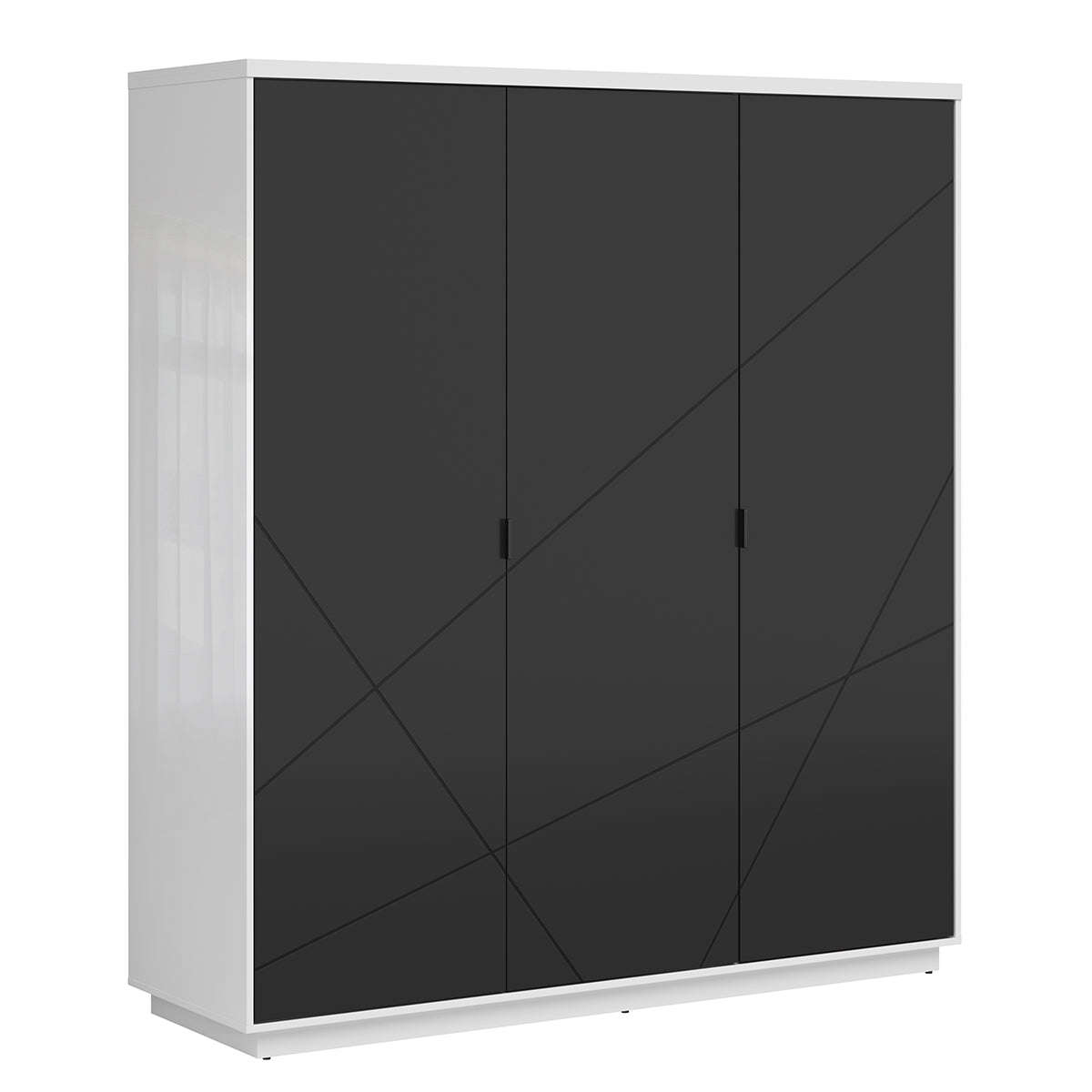 Armoire 3 portes Sven Noir et Blanc