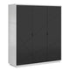 Armoire 3 portes Sven Noir et Blanc