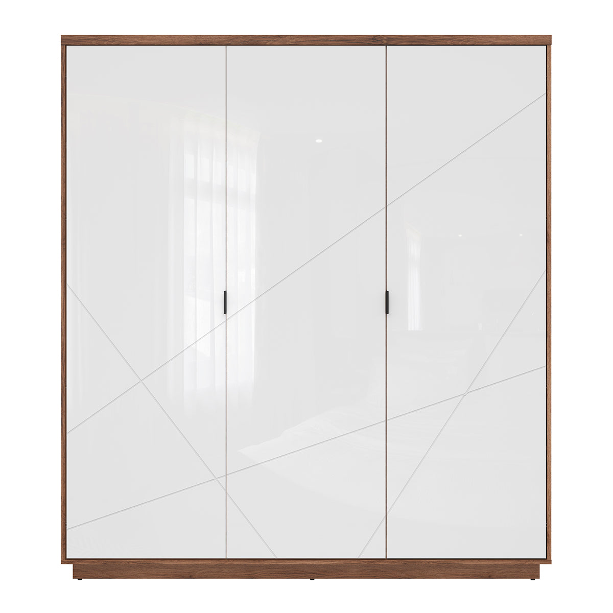 Armoire 3 portes Sven Blanc et Bois - vue 3
