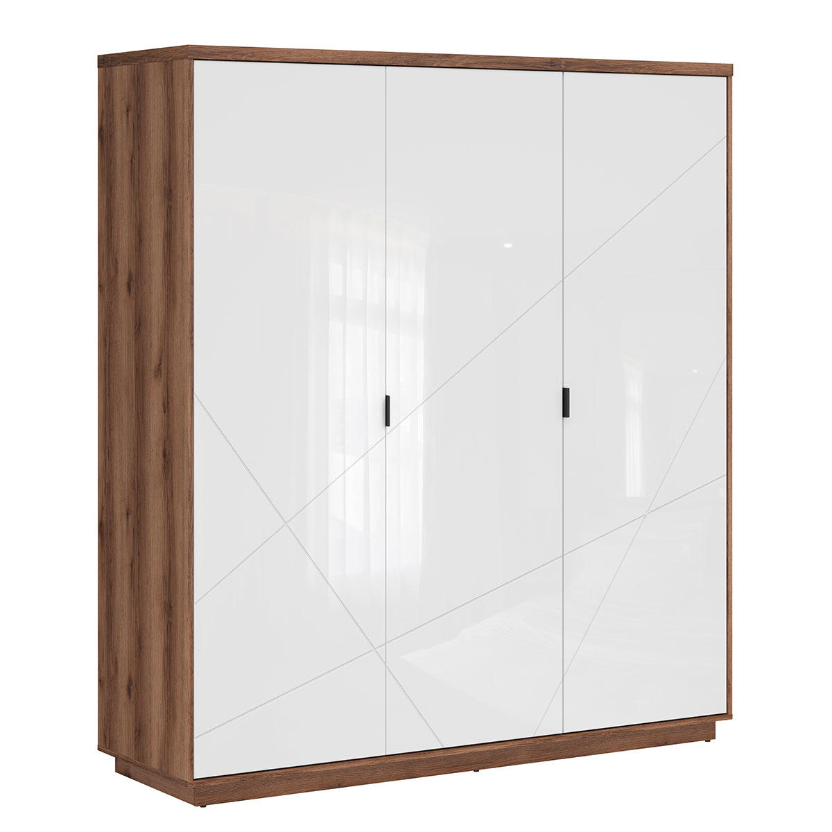 Armoire 3 portes Sven Blanc et Bois