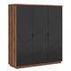 Armoire 3 portes Sven Noir et Bois